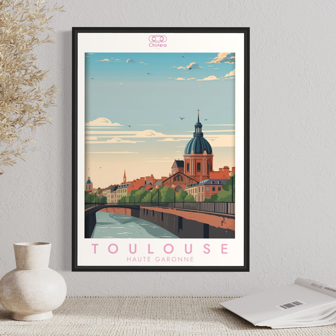 Affiche Toulouse Haute Garonne I Affiche Toulouse I Ville rose