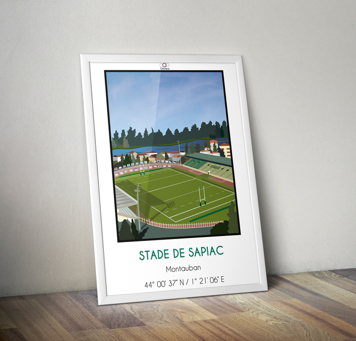 affiche déco stade Sapiac rugby