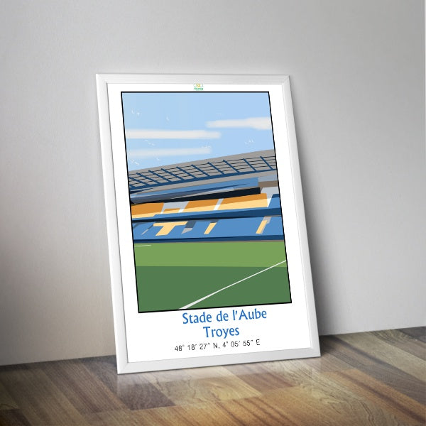 Affiche stade de foot de Troyes I Stade de l'Aube I Affiche de football