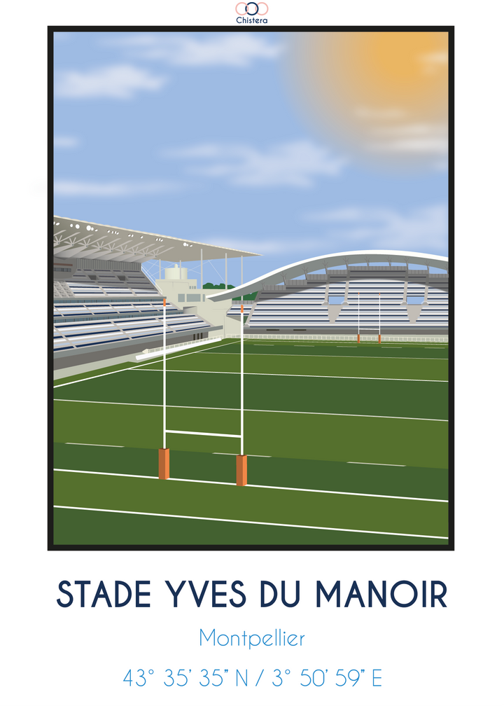 Affiche Stade Yves du Manoir I Montpellier I rugby Montpellier Hérault Rugby
