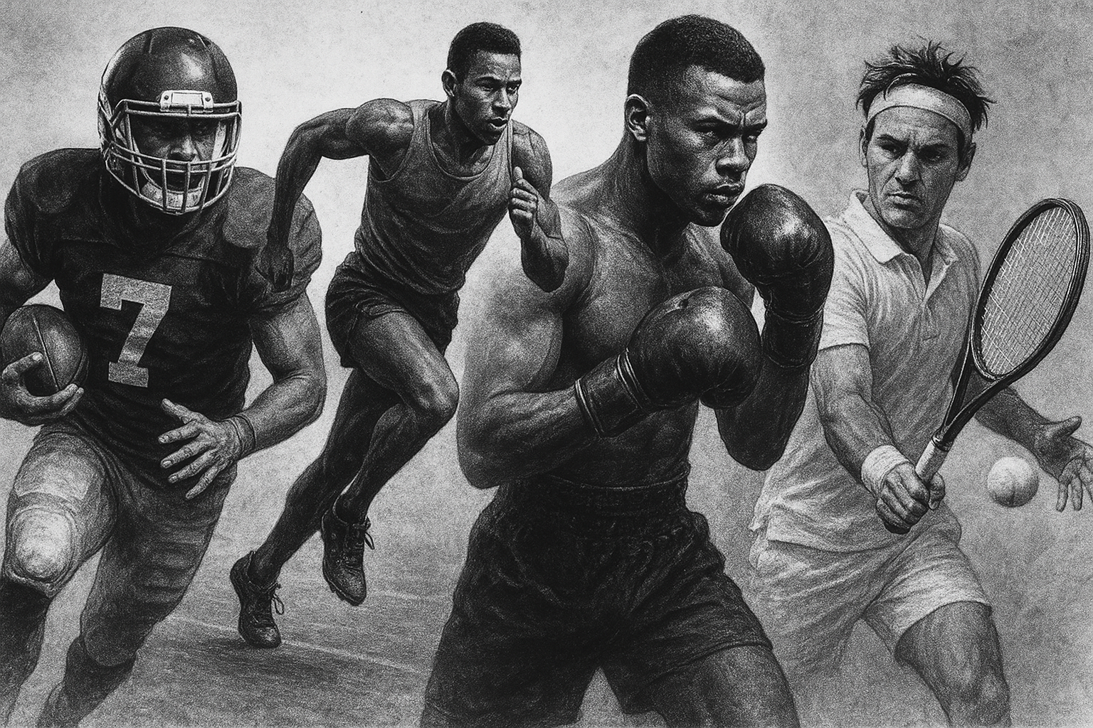 Affiches sport noir et blanc