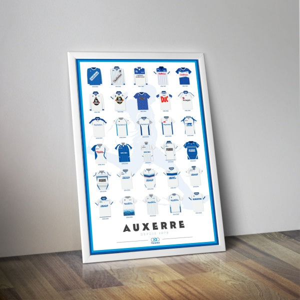 Affiche maillots Auxerre I affiche maillot de foot I Affiche football