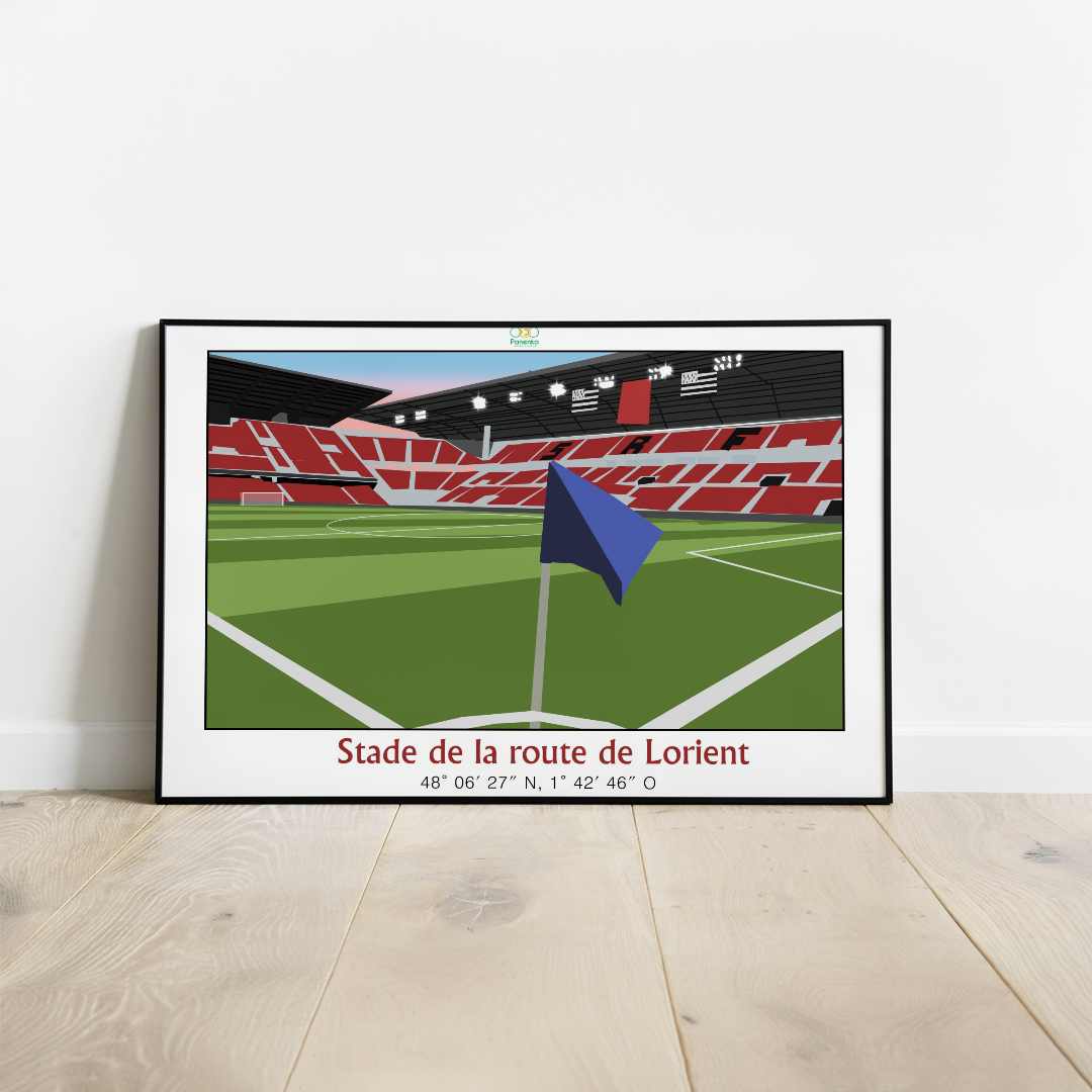 Affiche stade de foot de Rennes I Roazhon Park ® I Stade Rennais