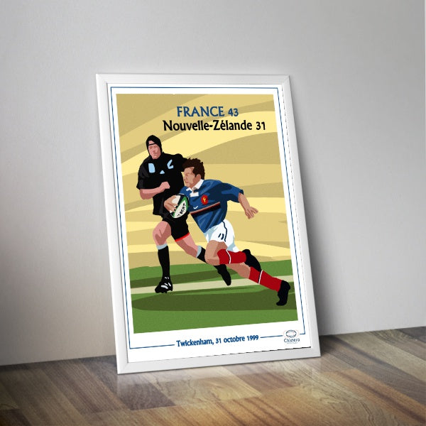 Affiche match France contre la Nouvelle Zélande en  1999 I Match de rugby