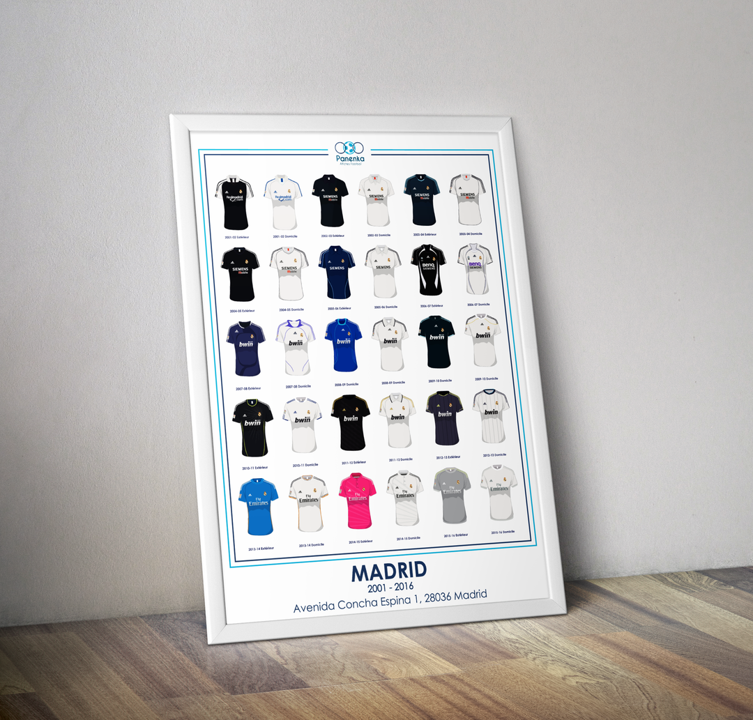 Affiche maillots Real de Madrid I Maillot Madrid I Maillot de football