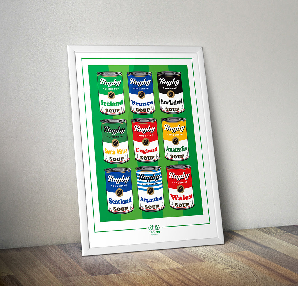 Affiche 6 Nations rugby soup Campbell's I Publicité rugby I Poster rugby