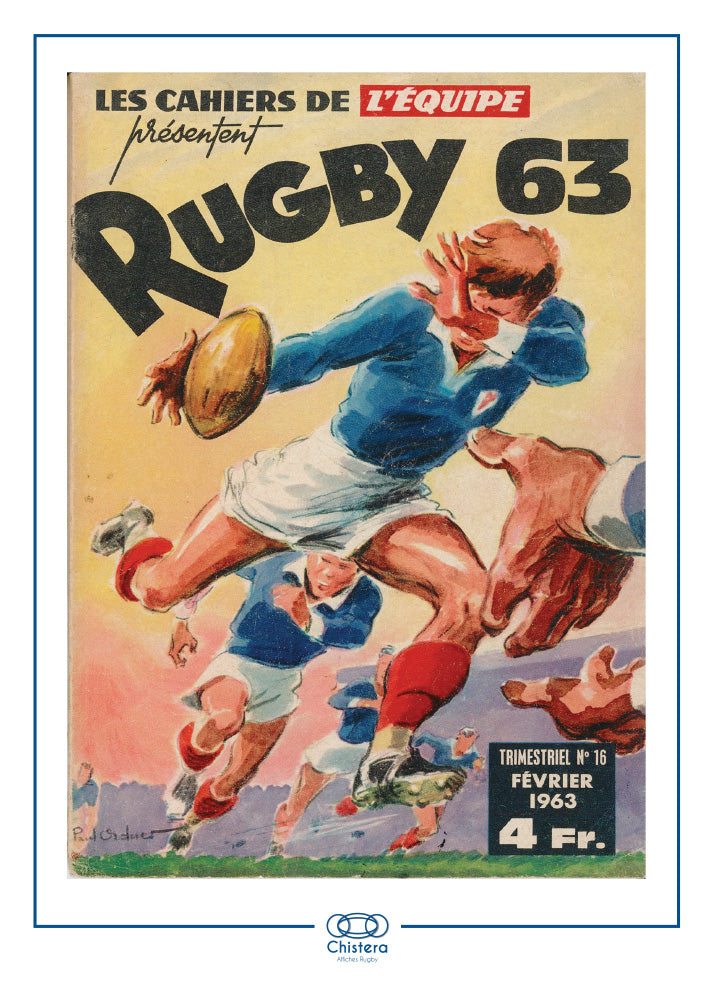 Affiche rugby 63 I Affiche rugby vintage I Couverture l'équipe 1963