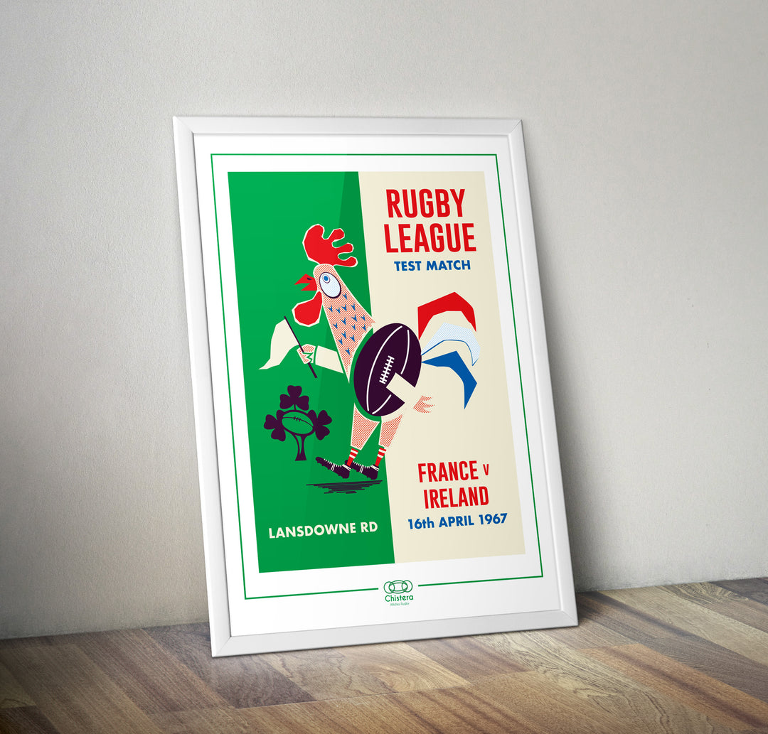 Affiche France Ireland 1967 I Match rugby I Affiche rugby