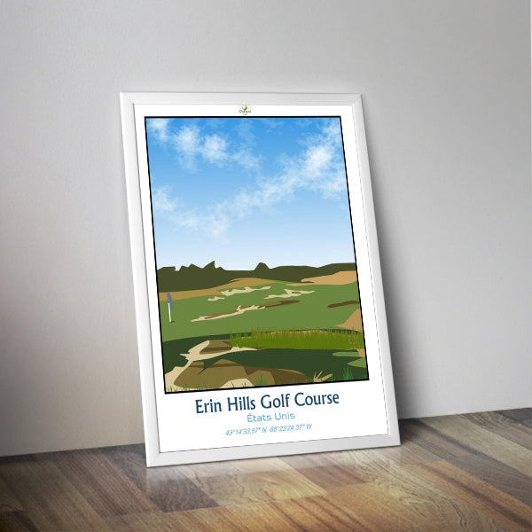 Affiche Erin Hills Golf Course I Parcours de golf USA