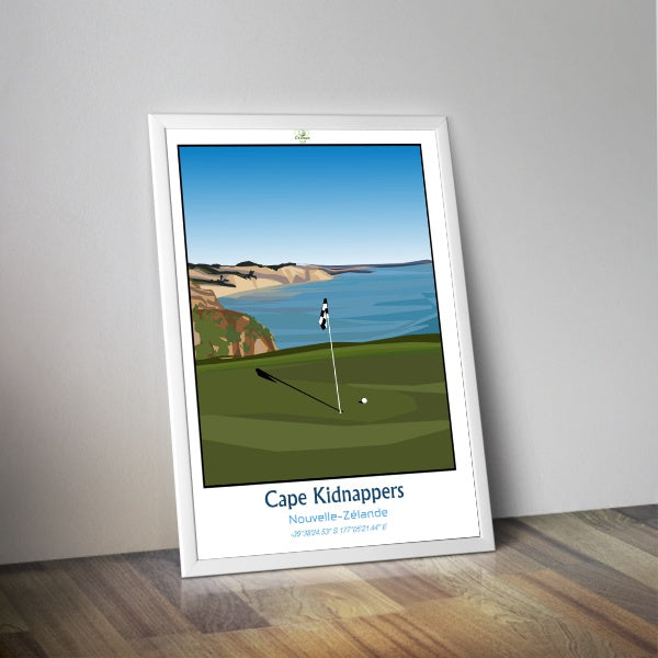 Affiche Golf Cape Kipnappers I Golf Nouvelle Zélande