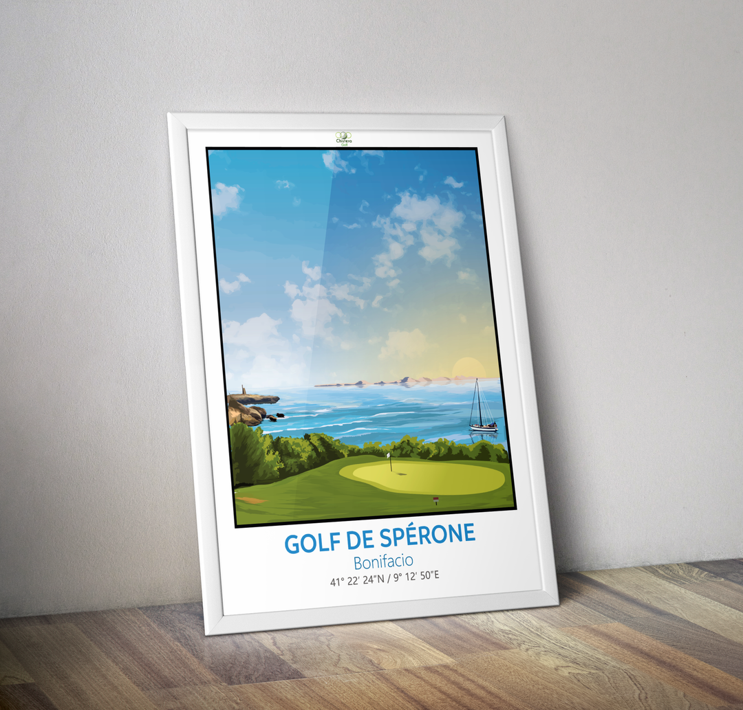 Affiche golf de Spérone I Golf Corse I Golf Bonifacio