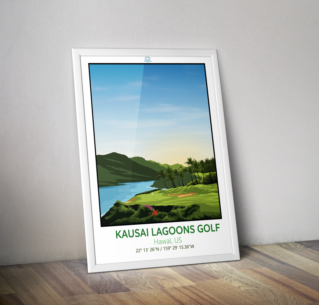 Affiche golf Kausai lagoons golf I Golf Hawai USA