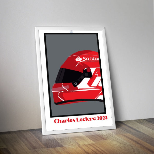 Affiche du casque Charles Leclerc saison 2023  I Formule 1 I F1