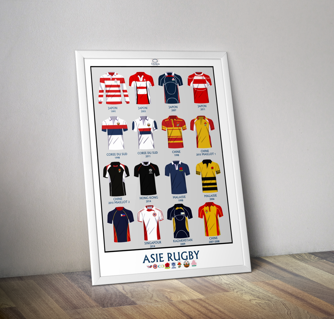 Affiche maillots Asie I Affiche rugby I XV Asie
