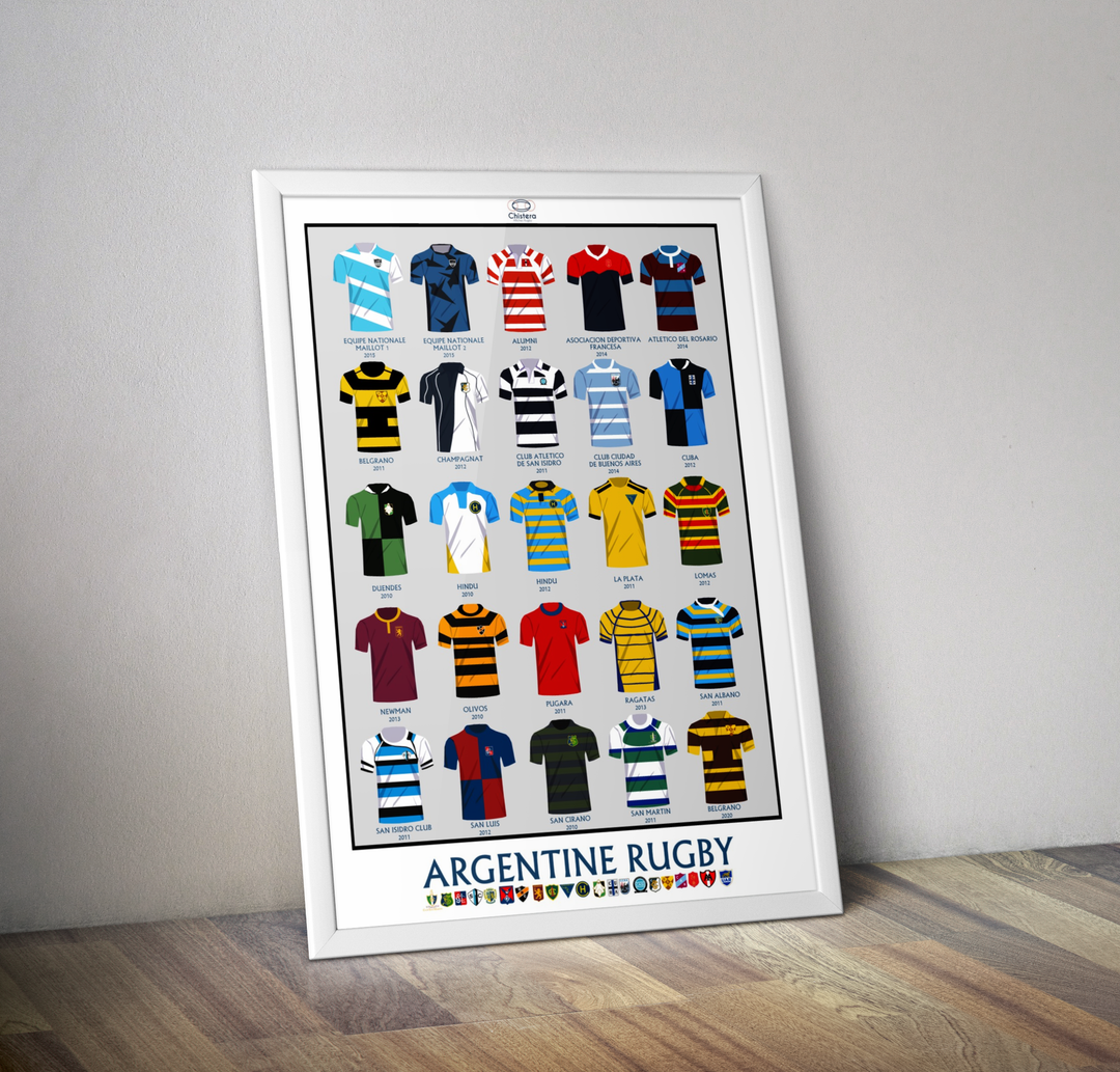 Affiche rugby Argentine I Afiche maillots Argentins I Affiche rugby