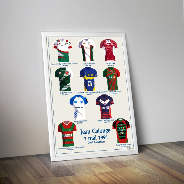 Affiche ma carrière de rugbyman I Affiche sur mesure I Affiche personnalisable