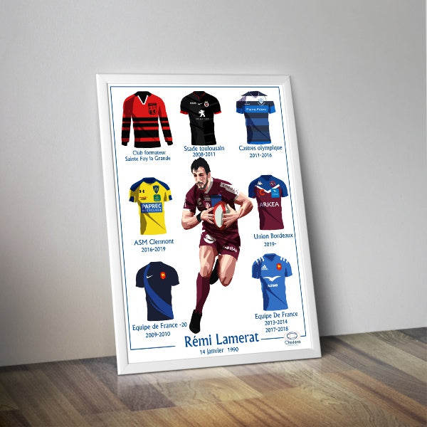 Affiche mon portrait de rugbyman I Affiche joueur I Affiche rugby