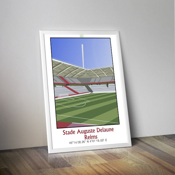 Affiche stade de foot Reims I Stade Auguste Delaume I Affiche de foot