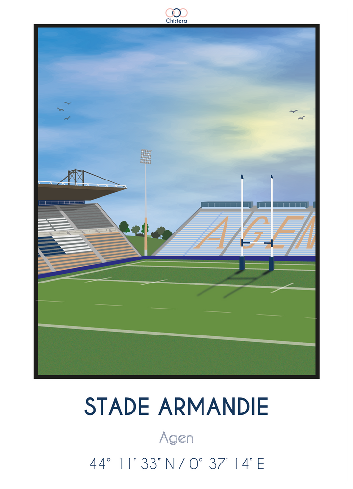 Affiche stade Armandie Agen I Stade de rugby Agen I Affiche de sport