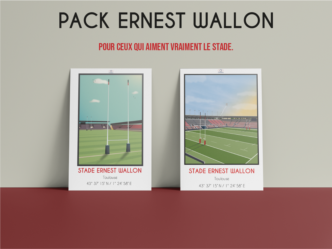 Affiches pack des 2 stades Ernest Wallon stade Toulouse I Affiche Stade Ernest Wallon