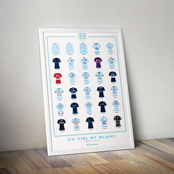 Affiche maillots Racing 92 saison  2022 2023 I Affiche Rugby I Racing métro