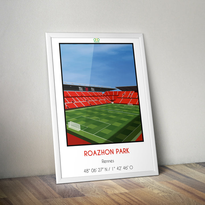 Affiche stade de la route de Lorient ROAZHON Park I Affiche de foot