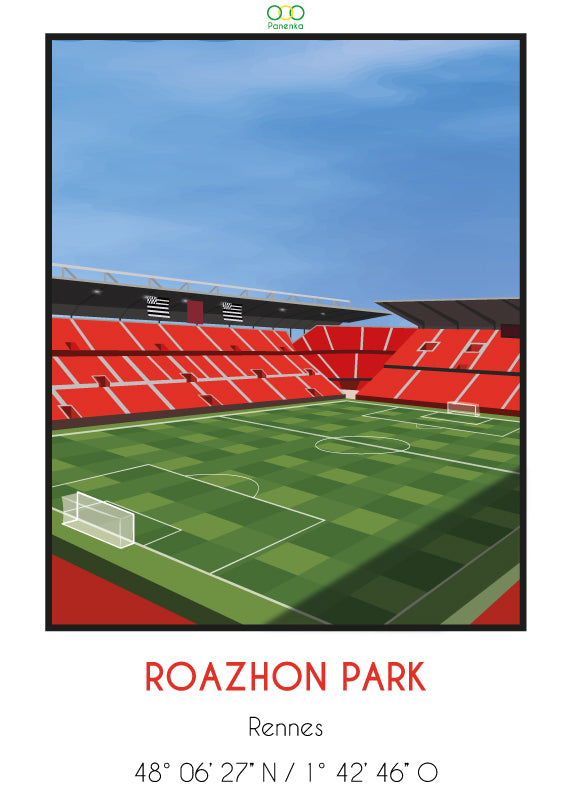 Affiche stade de la route de Lorient ROAZHON Park I Affiche de foot