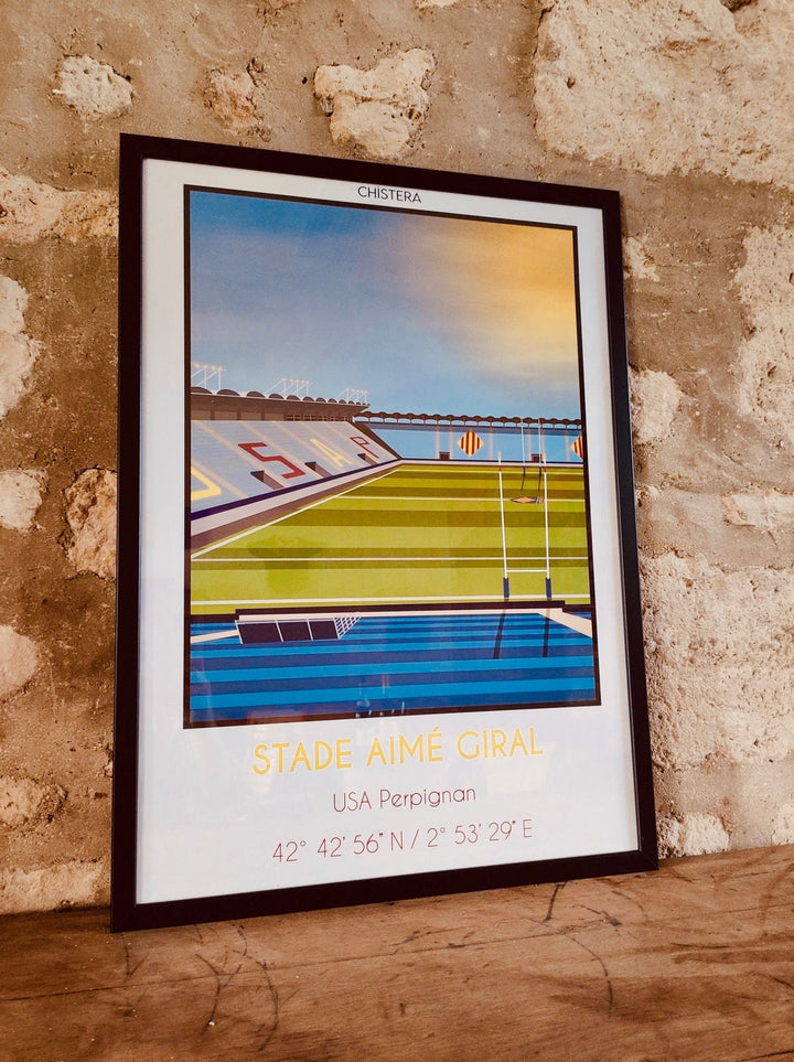 Affiche stade Aimé Giral Perpignan I USAP I Catalans I Rugby - Sang et or