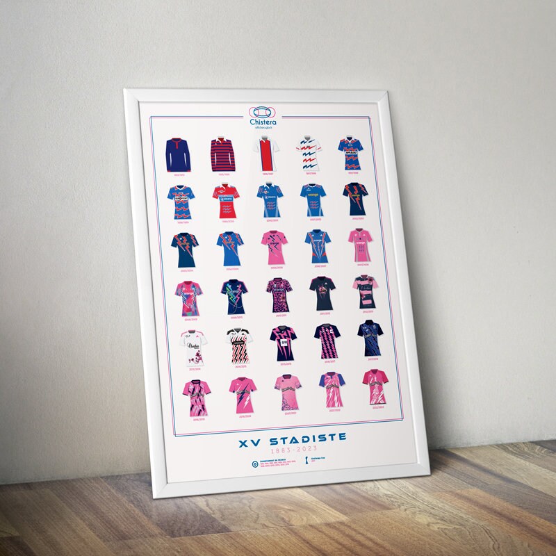 Affiche maillots Stade français Paris I pink -I rose I stade I rugby