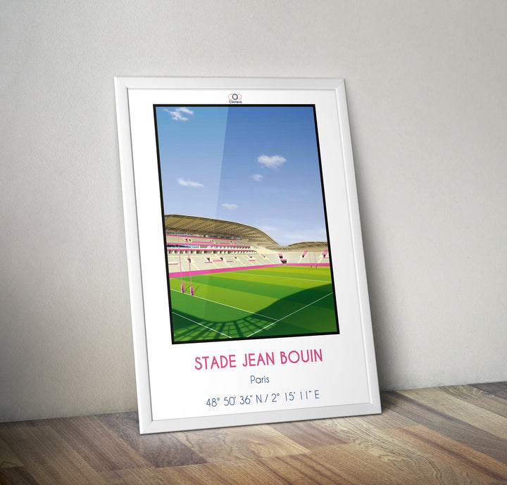 Affiche stade Jean Bouin I Stade rugby I Rose I Pink is magic