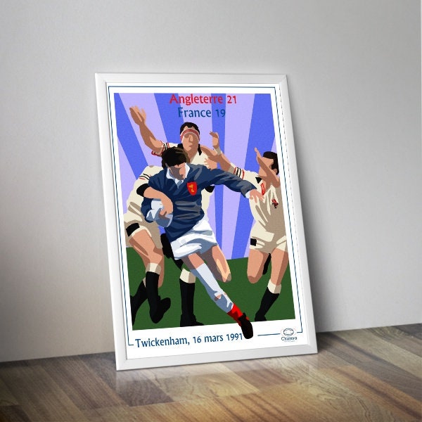Affiche Angleterre  France - match rugby - match mythique - match rugby