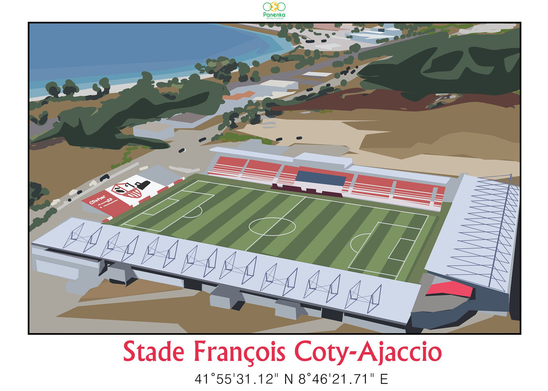 Affiche AJACCIO stade François COTY I football I corse I foot