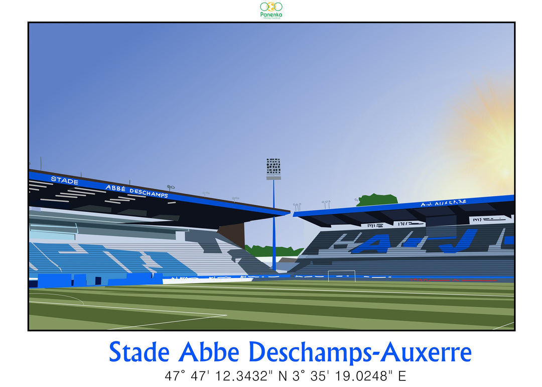 Affiche stade de foot AUXERRE I Stade de foot Abbé Deschamps I Affiche football