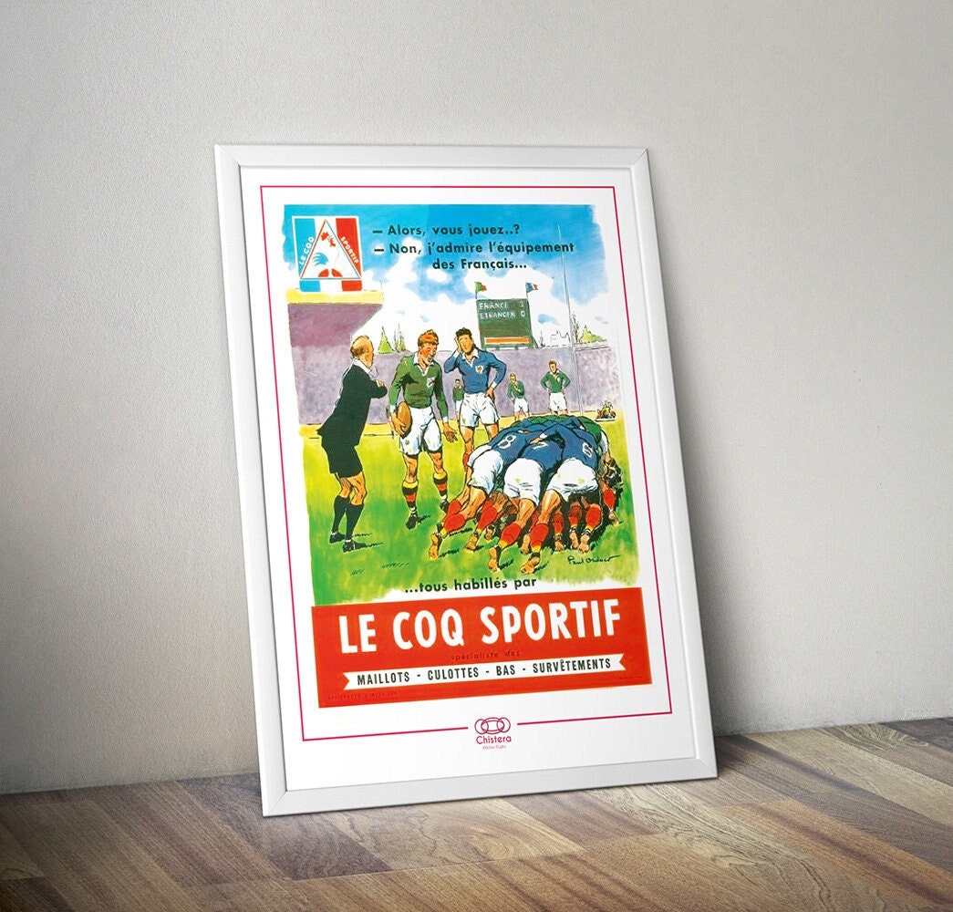 Affiche Le coq Sportif I Affiche rugby I Affiche publicité rugby