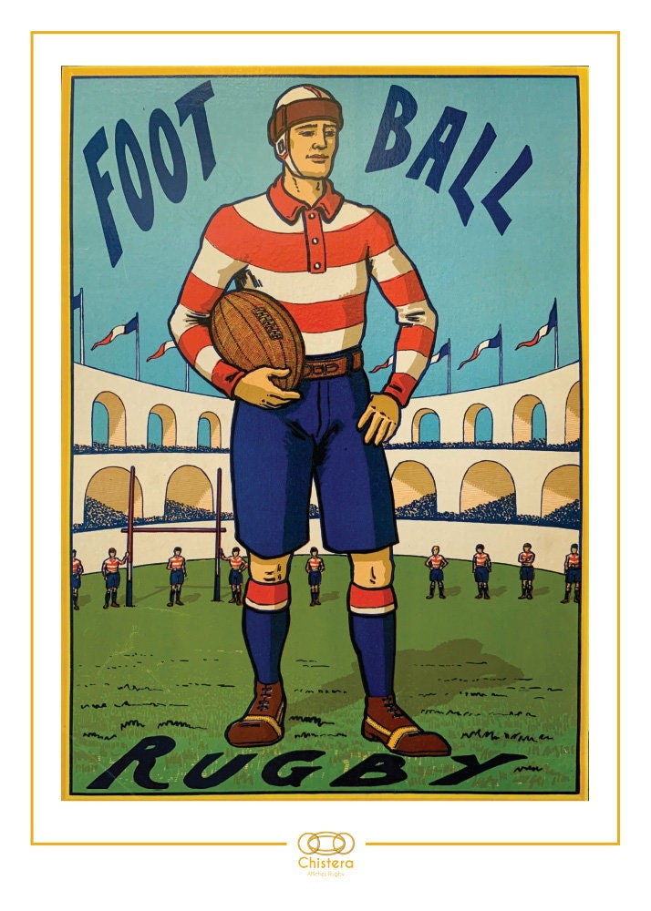 Affiche vintage rugby foot I Affiche football I pub retro I  pub vintage