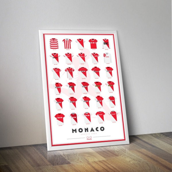 Affiche maillots MONACO I AS Monaco I Affiche football