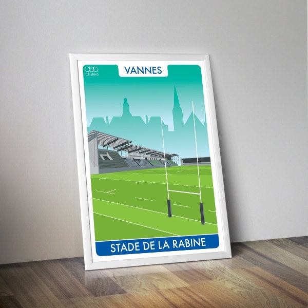 Affiche du stade rugby de VANNES I Affiche XV sport affiche I Rabine I Bretagne