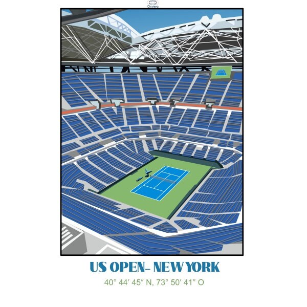 Affiche US Open New York® I tennis USA I Grand chelem I affiche tennis