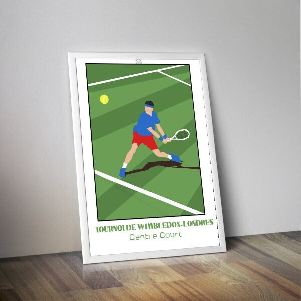 Affiche joueur tennis Wimblebon Londres I Affiche tennis