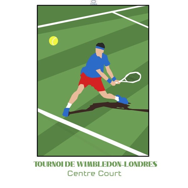 Affiche joueur tennis Wimblebon Londres I Affiche tennis