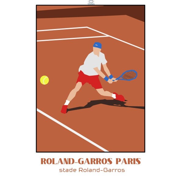 Affiche joueur tennis Roland Garros® I Tennis I Tournois