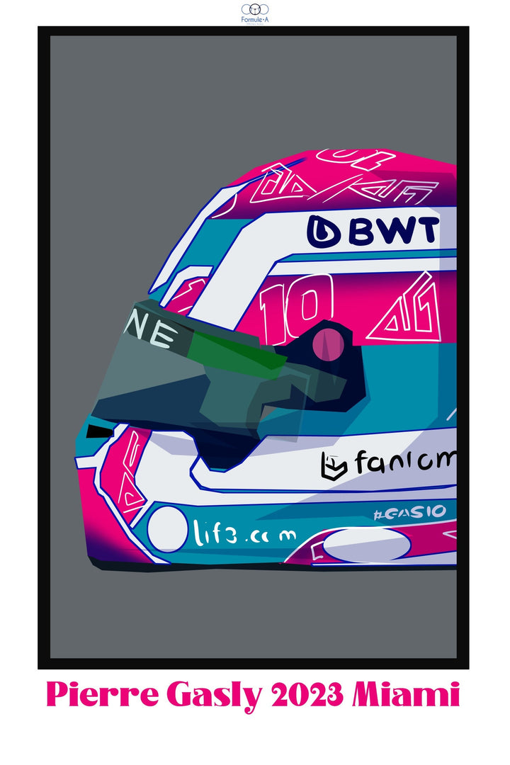 Affiche casque Pierre GASLY Miami I Formule 1 I F1