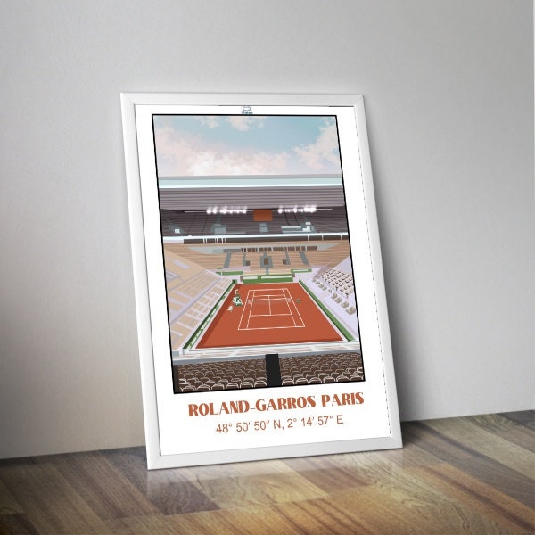Affiche Roland Garros I illustration tennis Paris I Court central