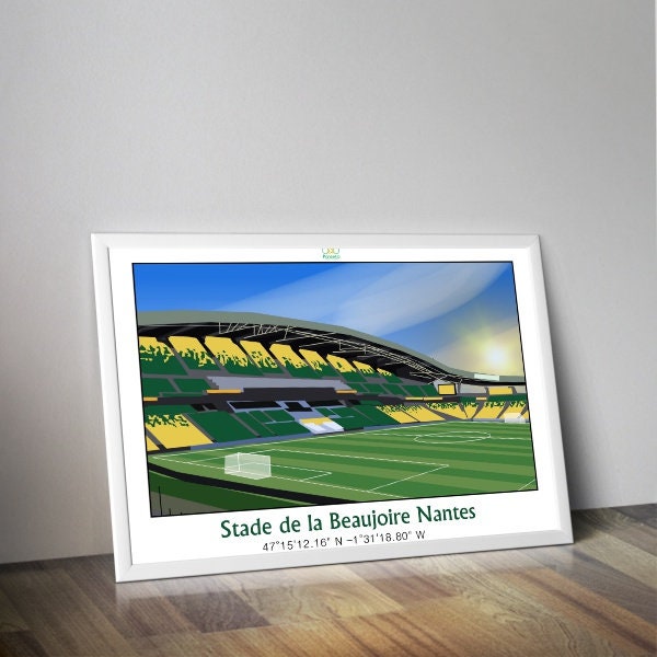 Affiche stade de NANTES I Stade La Beaujoire I Affiche foot