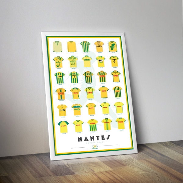 Affiche des maillots de Nantes I FC Nantes I Affiche football