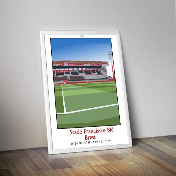 Affiche stade BREST I Stade de foot Francis le Blé I Affiche foot Brest