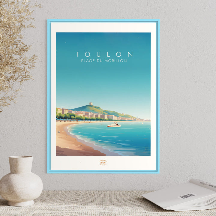 Affiche TOULON I plage du Morillon I sable plage